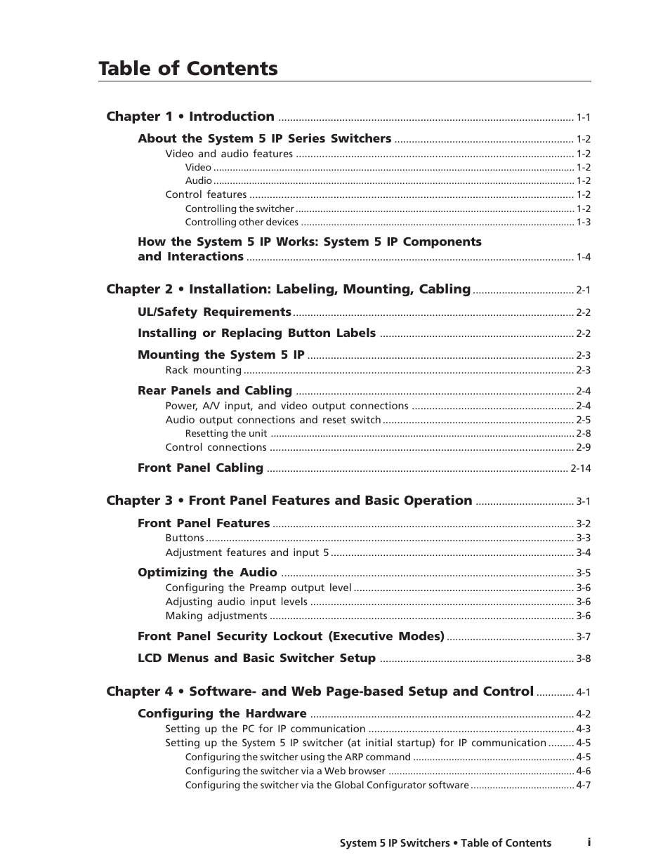 Extron Electronics System 5 IP Series User Guide User Manual | Page 3 / 126