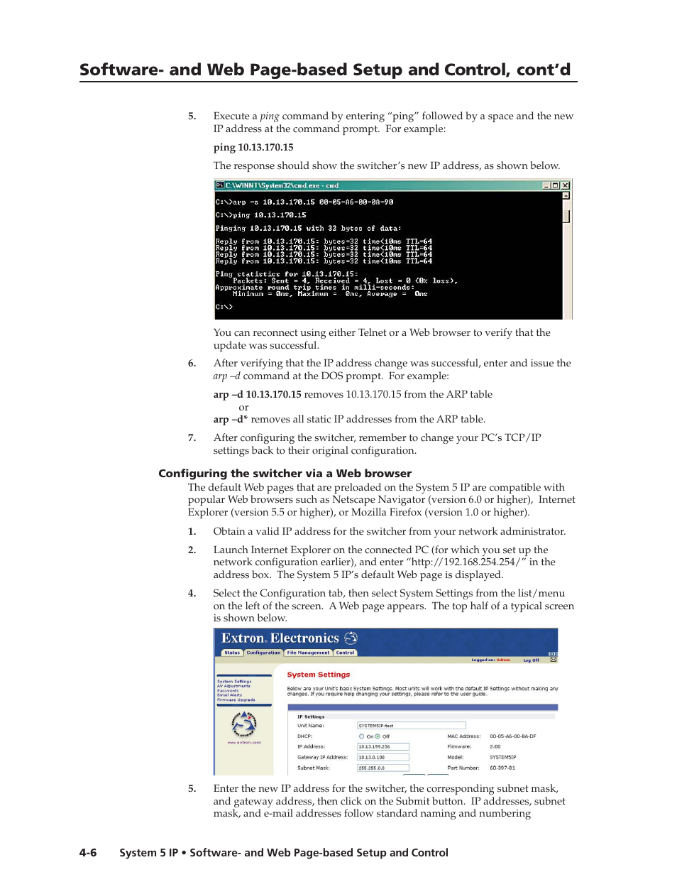 Configuring the switcher via a web browser, Preliminar y | Extron Electronics System 5 IP Series User Guide User Manual | Page 42 / 126