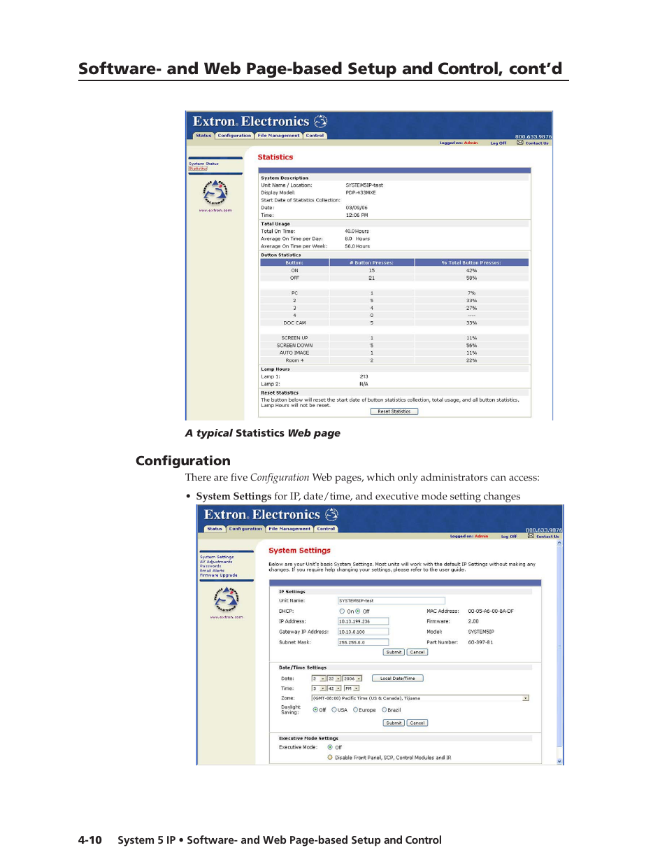 Configuration, Preliminar y | Extron Electronics System 5 IP Series User Guide User Manual | Page 46 / 126