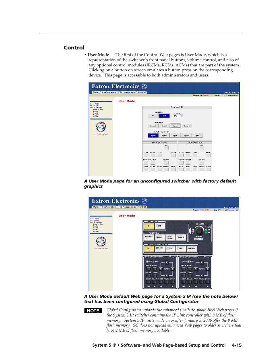 Control, Preliminar y | Extron Electronics System 5 IP Series User Guide User Manual | Page 51 / 126