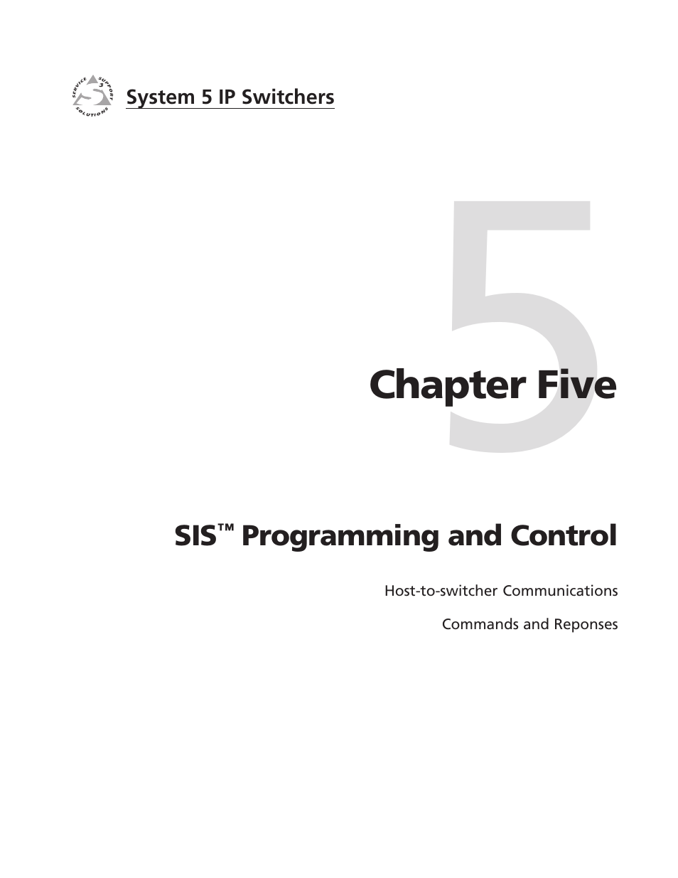 Ch.5: sis™ programming and control, Chapter 5 • sis, Programming and control | Extron Electronics System 5 IP Series User Guide User Manual | Page 57 / 126