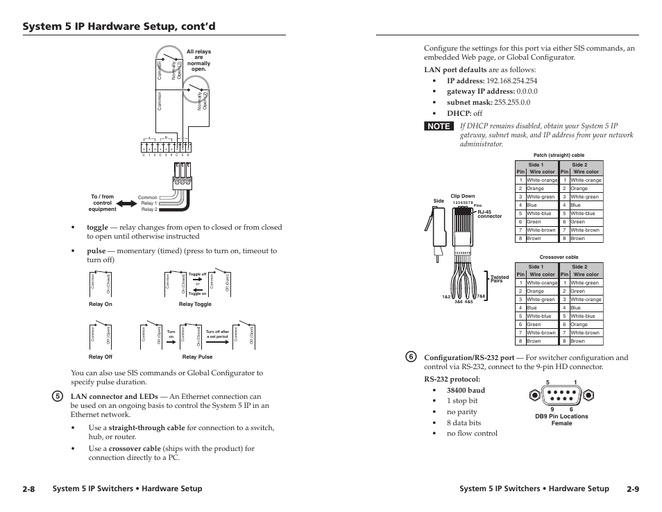 System 5 ip hardware setup, cont’d | Extron Electronics System 5 IP Series Setup Guide User Manual | Page 12 / 27