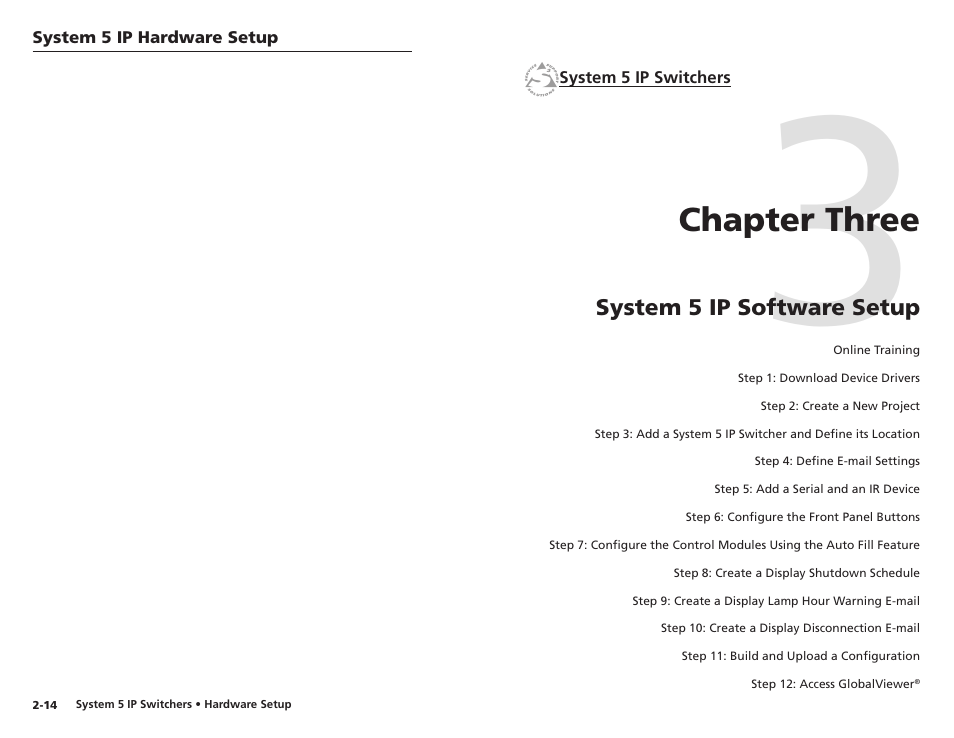 Chapter three, System 5 ip software setup, Chapter three • system 5 ip software setup | Extron Electronics System 5 IP Series Setup Guide User Manual | Page 15 / 27