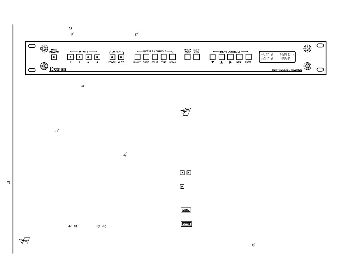 Front panel (4ld xi model shown) | Extron Electronics System 4xi Series User Manual | Page 24 / 76