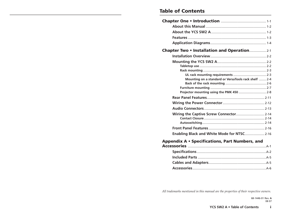 Extron Electronics YCS SW2 A User Guide User Manual | Page 4 / 19