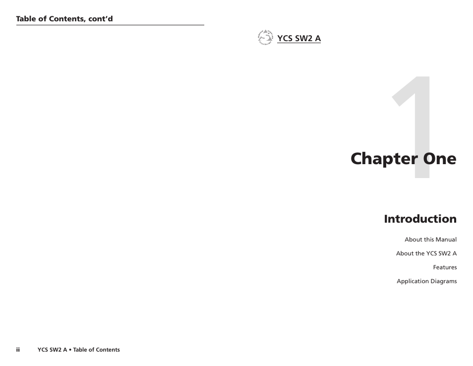 Chapter one, Introduction | Extron Electronics YCS SW2 A User Guide User Manual | Page 5 / 19