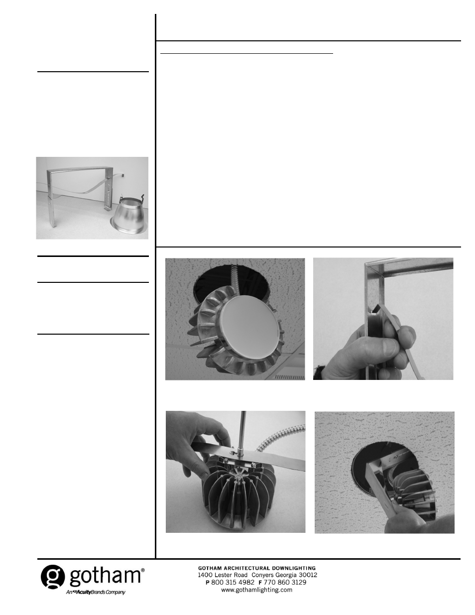 Gotham ALED Shower Trim User Manual | 2 pages