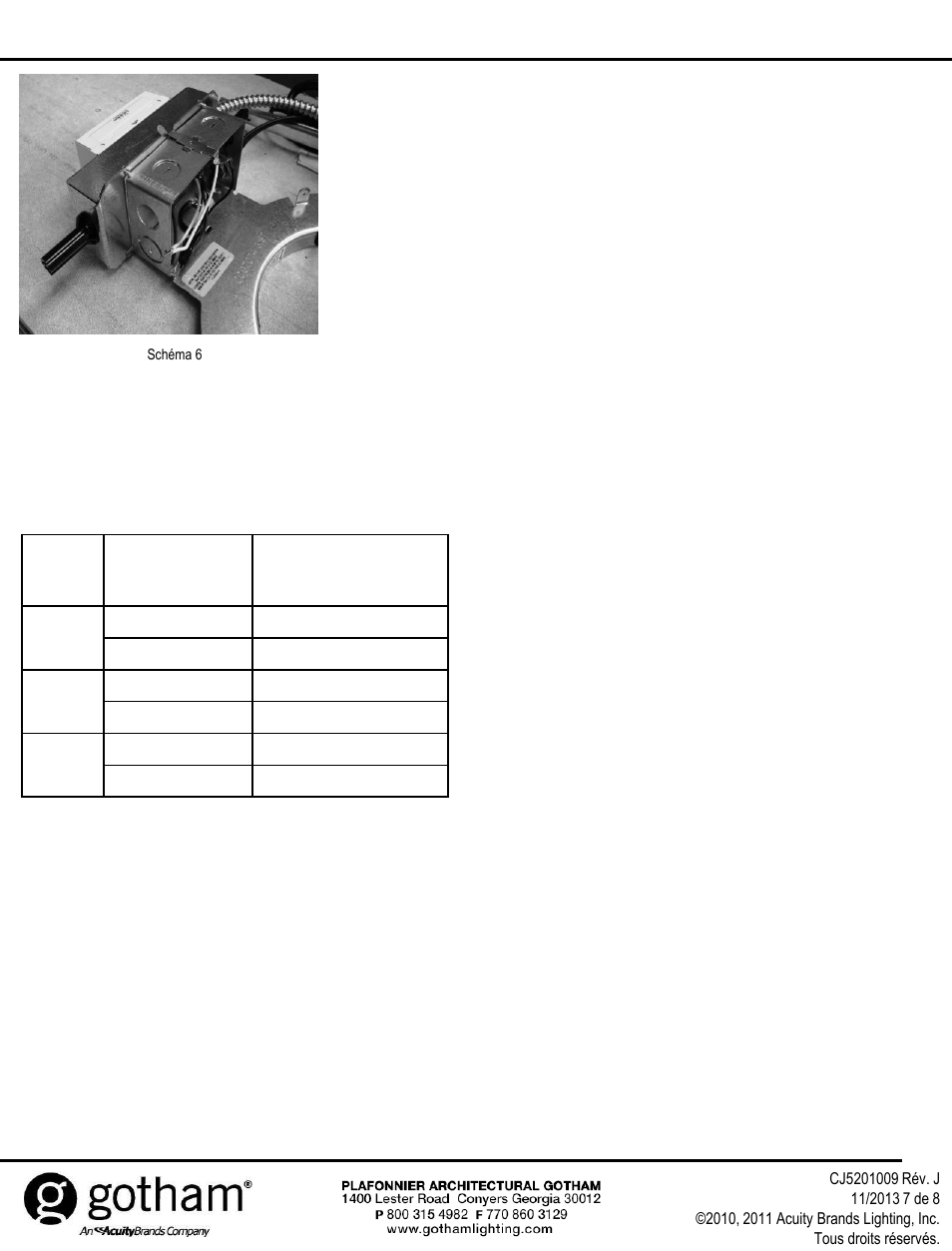 Conservez ces instructions | Gotham EVO R Retro-fit User Manual | Page 7 / 8