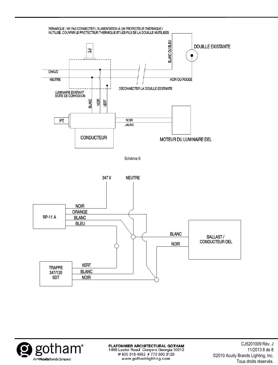 Conservez ces instructions | Gotham EVO R Retro-fit User Manual | Page 8 / 8