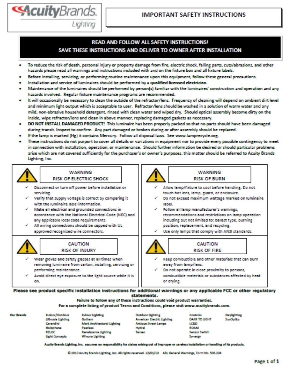 Gotham GVRT Lightshield User Manual | 6 pages