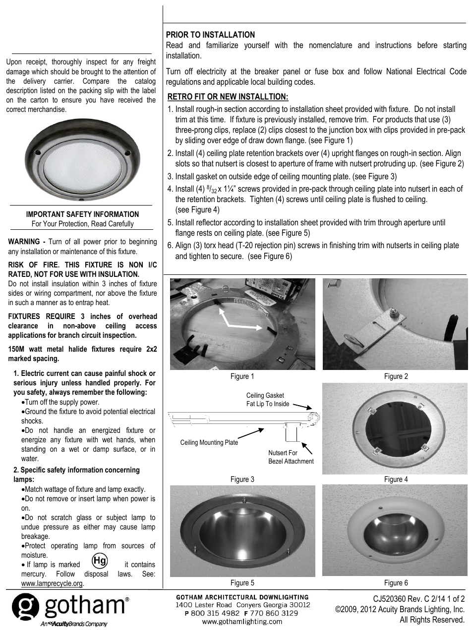 Save these instructions, Vr series & gvrt, Lightshield | Gotham GVRT Lightshield User Manual | Page 3 / 6