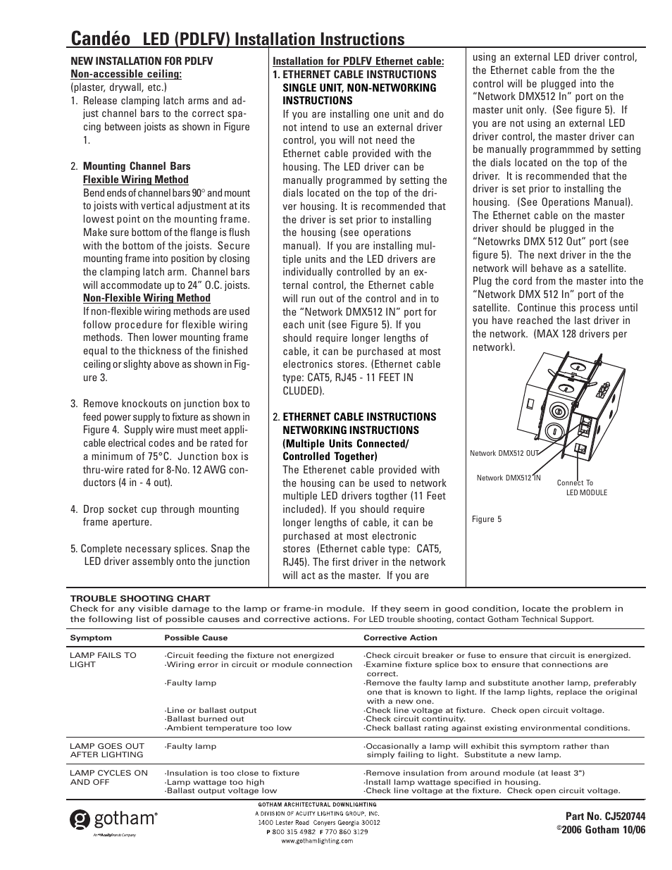 Candéo, Led (pdlfv) installation instructions | Gotham Candéo LED (PDLFV) Housing User Manual | Page 2 / 3