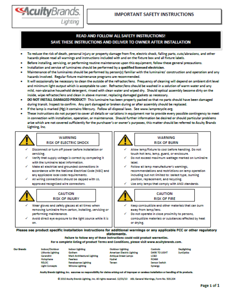 Gotham Decorative Rings_Disks User Manual | 6 pages