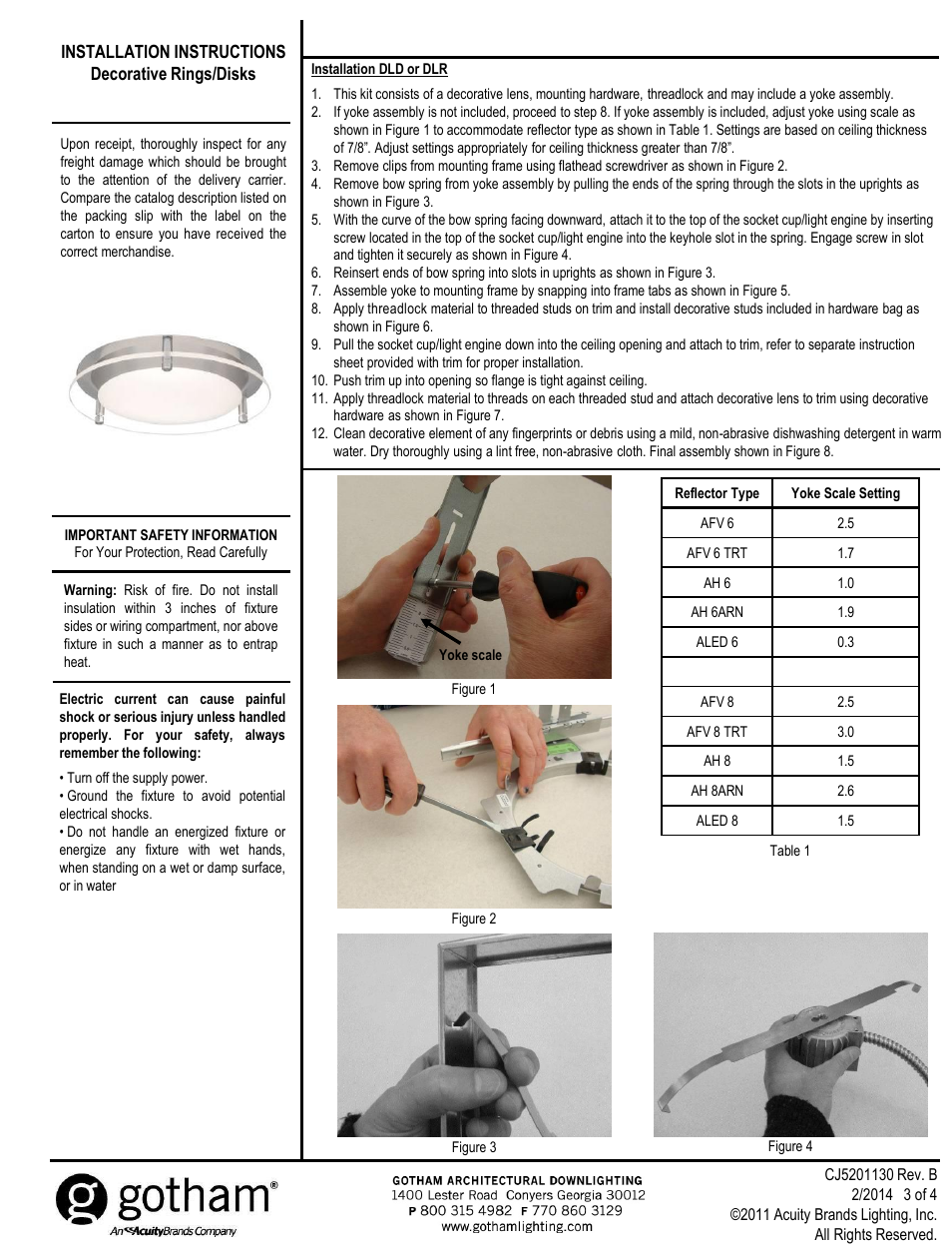 Save these instructions | Gotham Decorative Rings_Disks User Manual | Page 3 / 6
