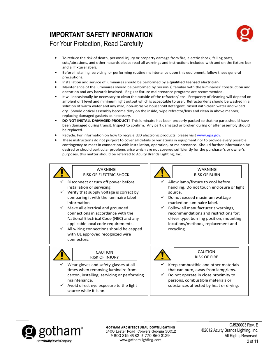 Gotham Incito DMX512_RDM Field Rev. E User Manual | Page 2 / 11