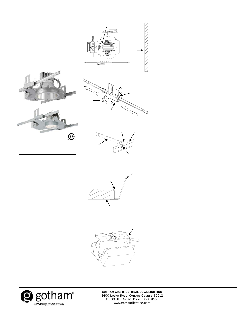Gotham EVO LW Mounting Frame Rev.F User Manual | 2 pages