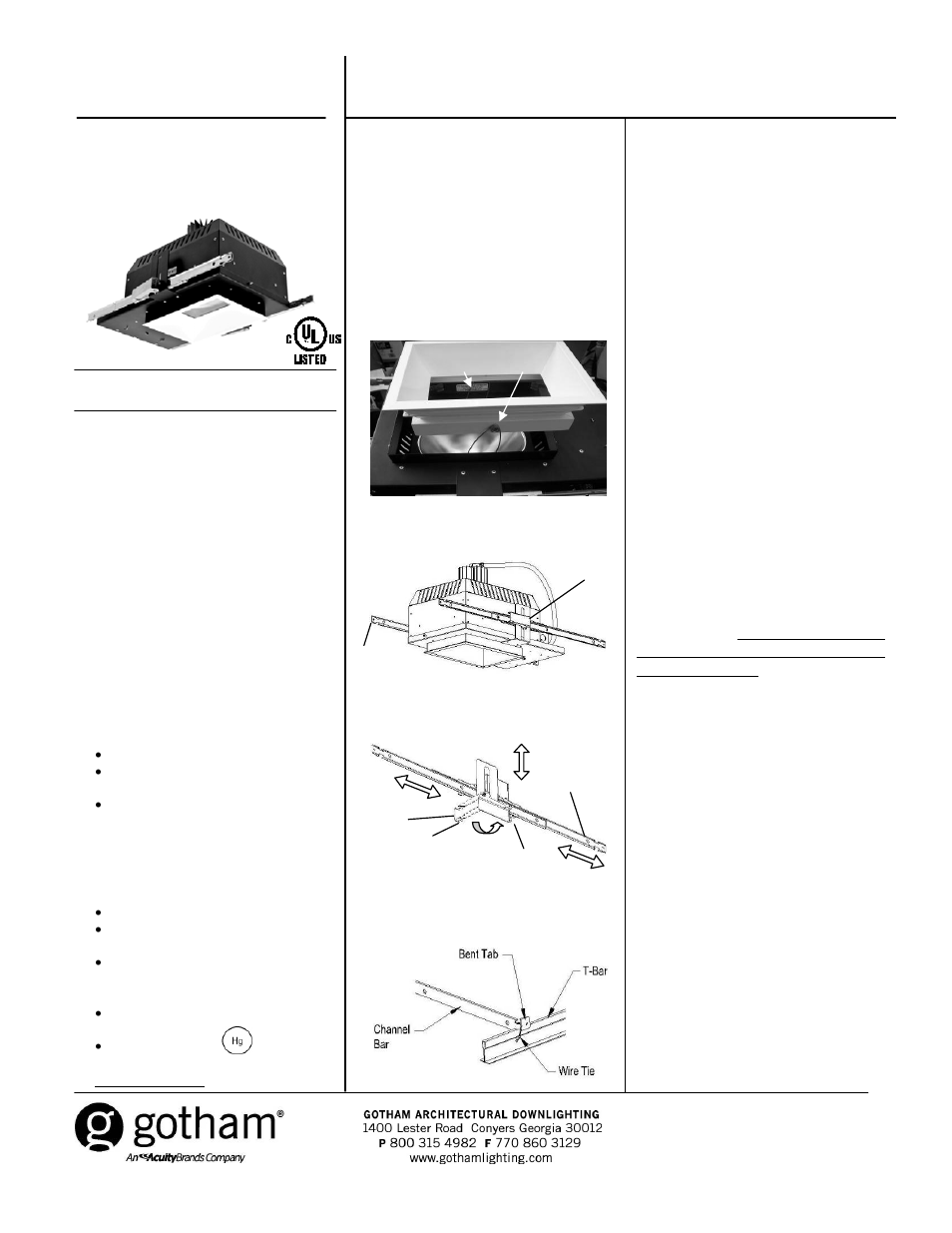 Gotham HEQ User Manual | 2 pages