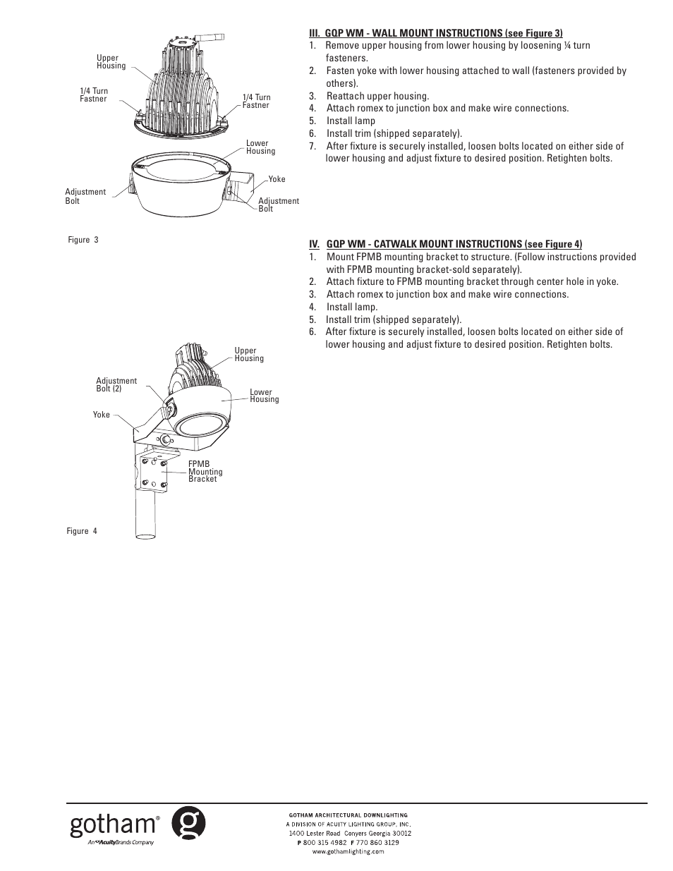 Gotham GQP10WM Ellipsodial Pendant User Manual | Page 2 / 2