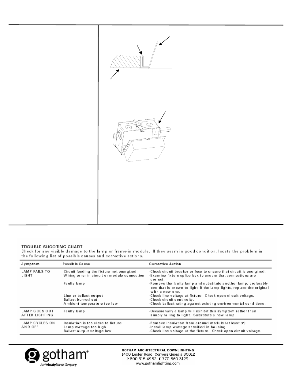 Gotham GRSF L_YK MOUNTING FRAME User Manual | Page 2 / 2