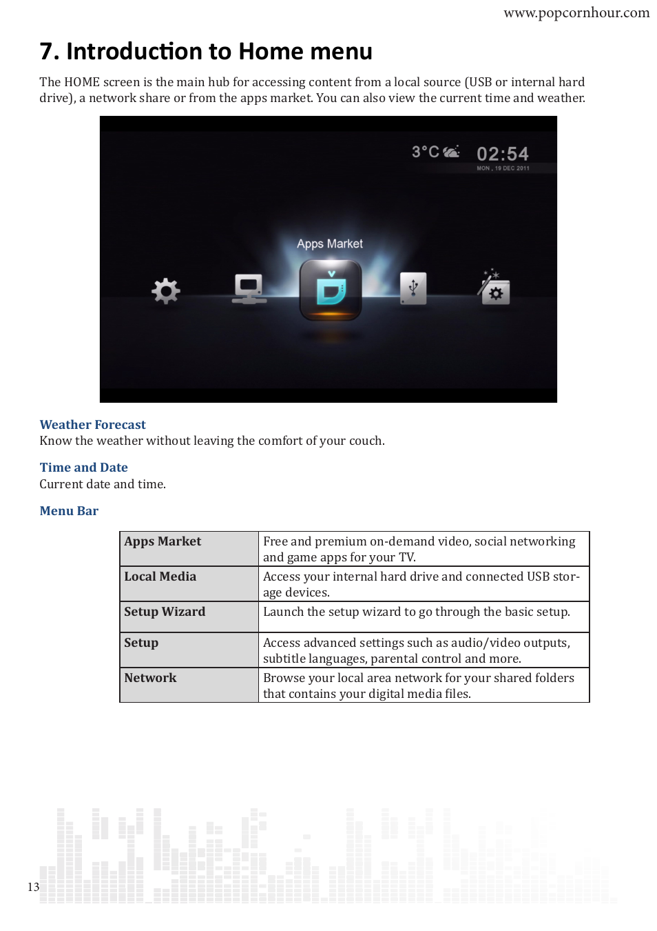 Introduction to home menu | POPCORN HOUR C-300 User Manual | Page 14 / 81