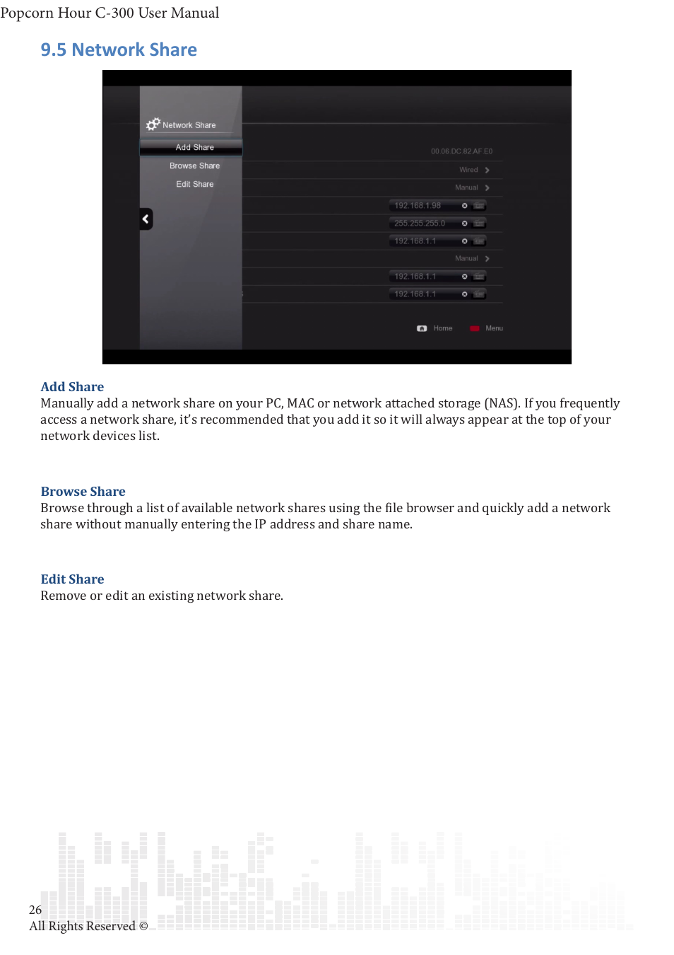 5 network share | POPCORN HOUR C-300 User Manual | Page 27 / 81
