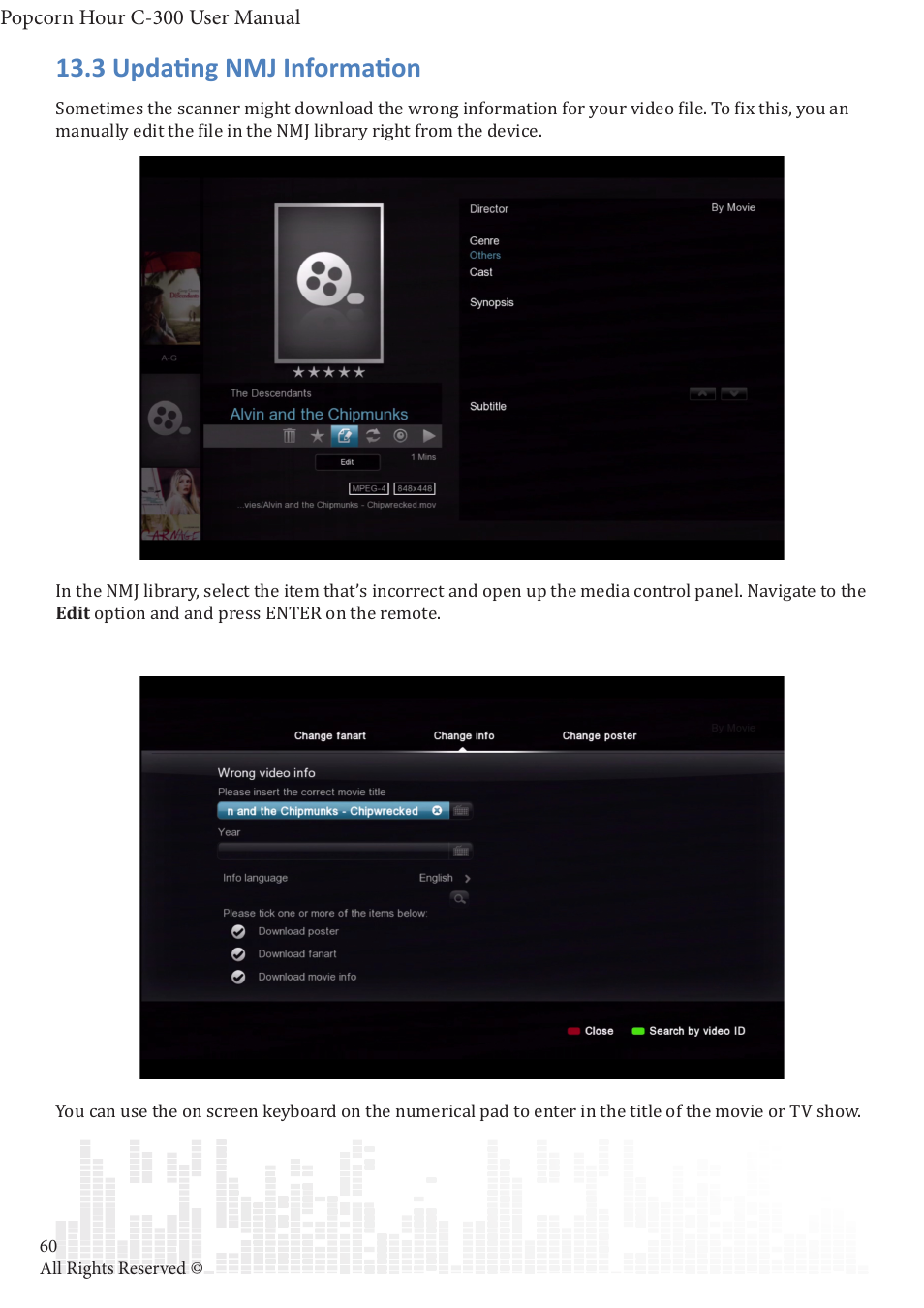 3 updating nmj information | POPCORN HOUR C-300 User Manual | Page 61 / 81