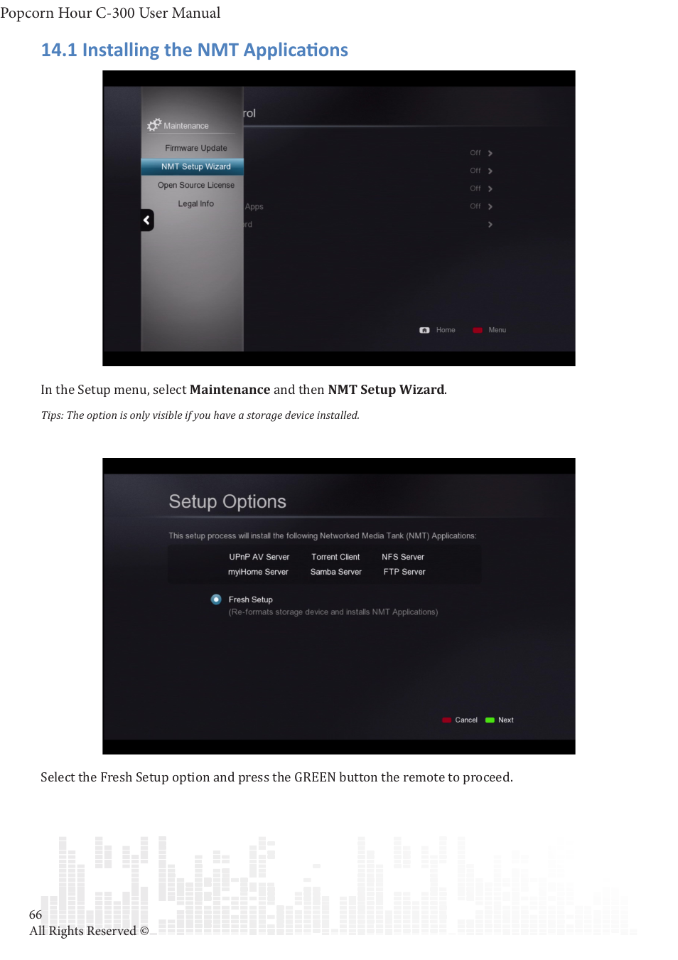 1 installing the nmt applications | POPCORN HOUR C-300 User Manual | Page 67 / 81