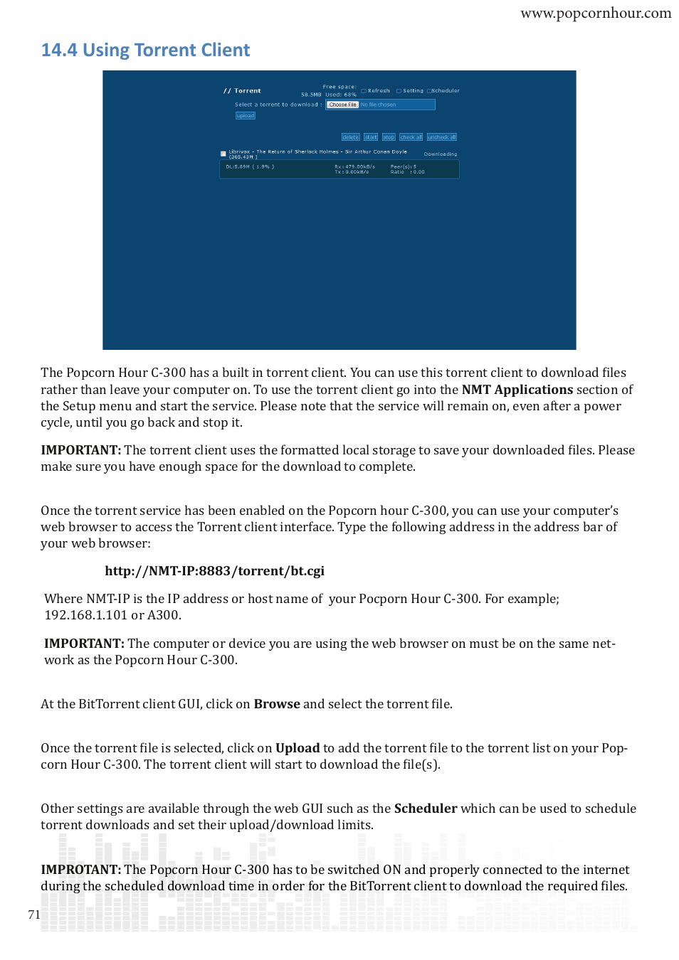 4 using torrent client | POPCORN HOUR C-300 User Manual | Page 72 / 81