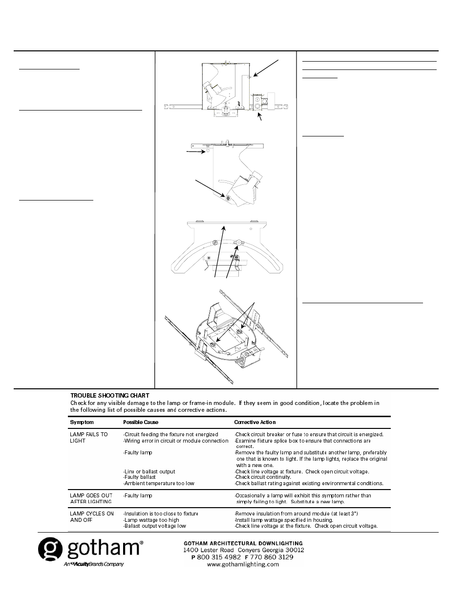 Gotham SQDLV ADJ Mounting Frame User Manual | Page 2 / 2