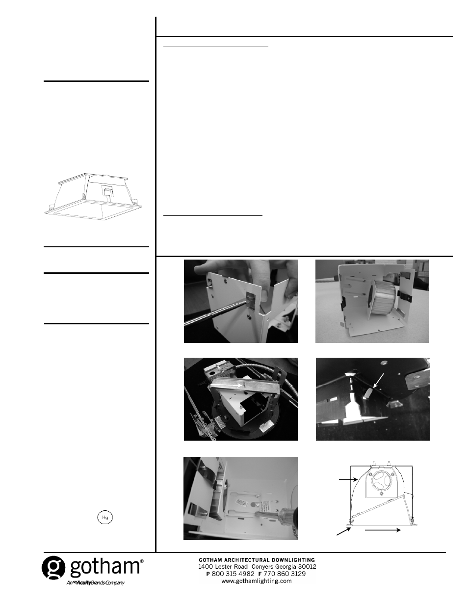 Gotham SQW trim User Manual | 1 page