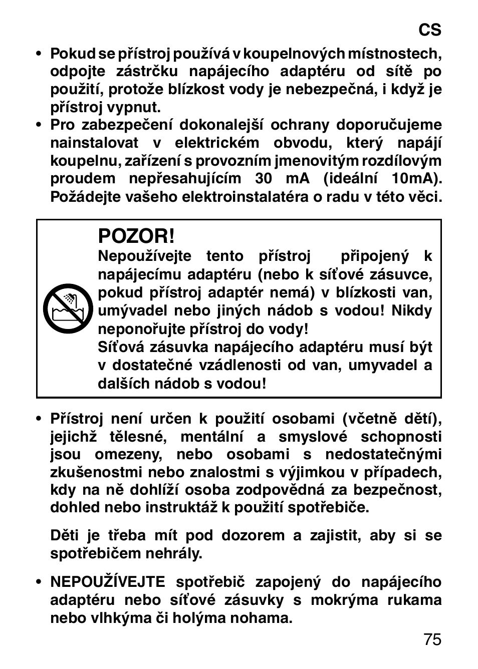 Pozor | Imetec HI MAN EXPERT HC7 200 User Manual | Page 82 / 128