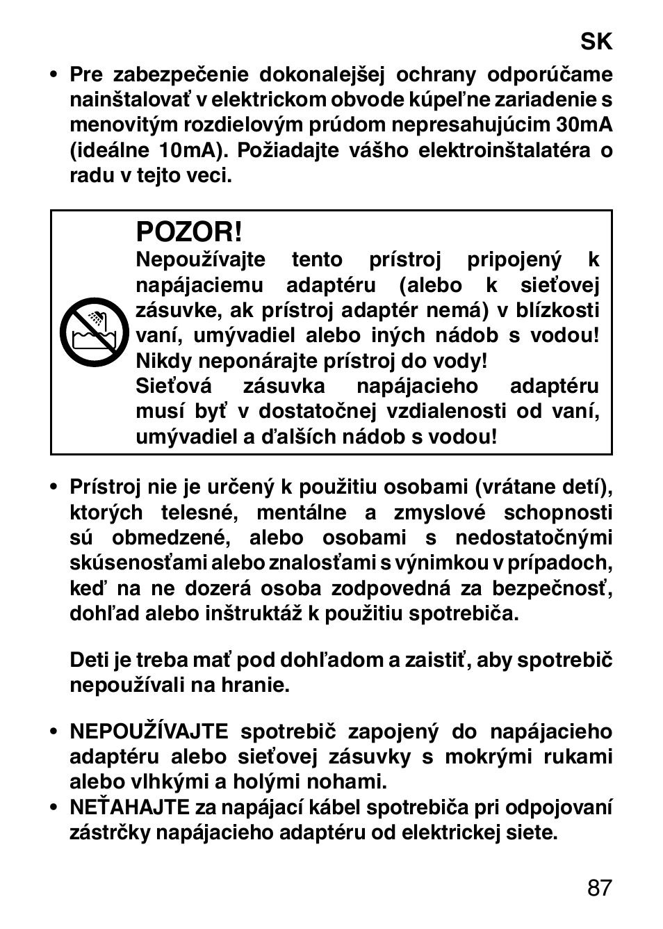 Pozor | Imetec HI MAN EXPERT HC7 200 User Manual | Page 94 / 128