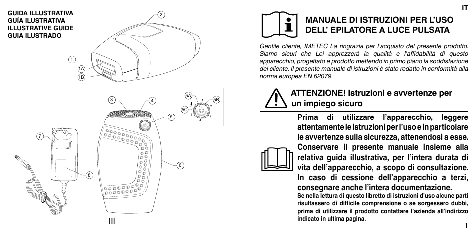 Imetec BELLISSIMA ZERO User Manual | Page 2 / 59