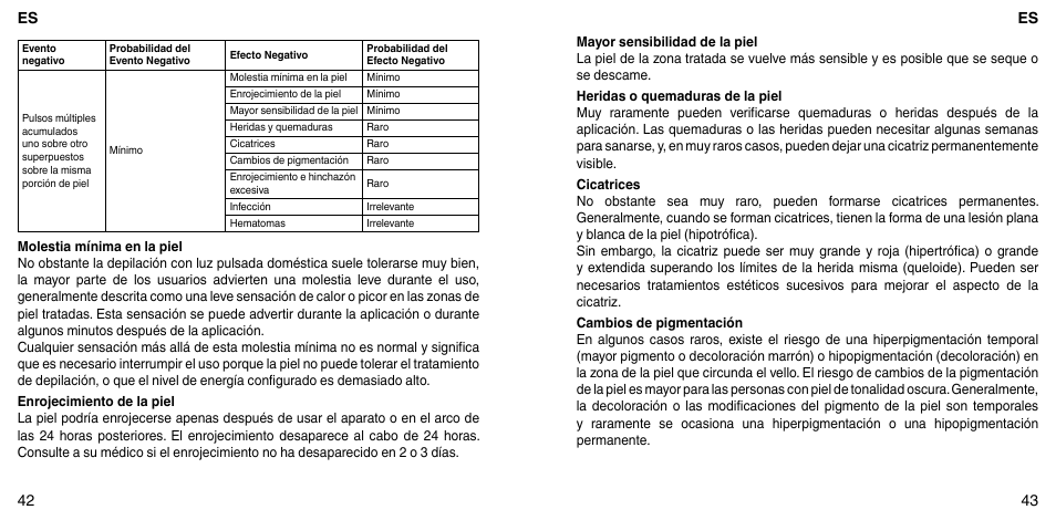 Es 43 es 42 | Imetec BELLISSIMA ZERO User Manual | Page 23 / 59