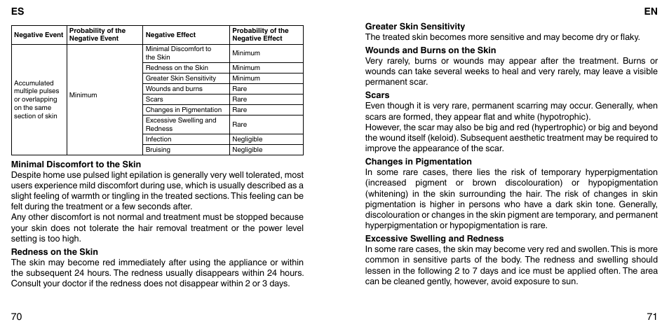 En 71 es 70 | Imetec BELLISSIMA ZERO User Manual | Page 37 / 59