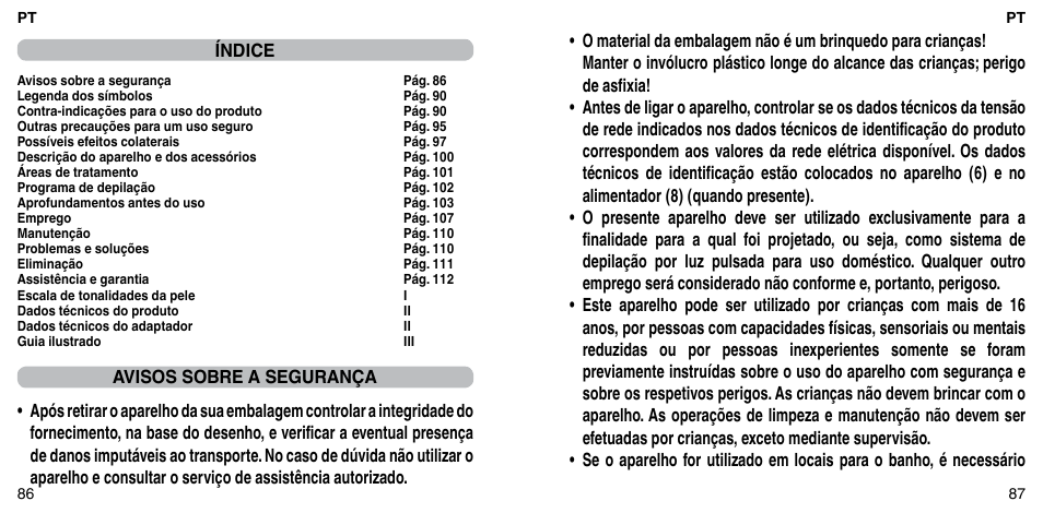 Índice | Imetec BELLISSIMA ZERO User Manual | Page 45 / 59