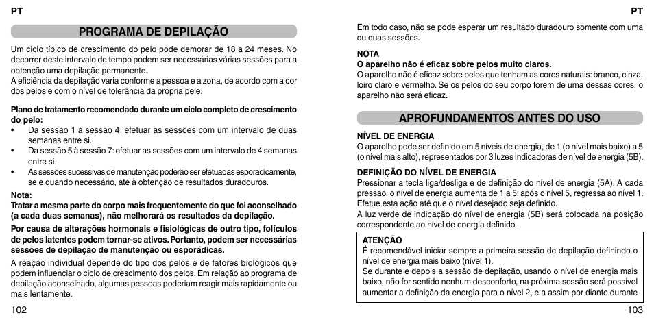 Programa de depilação, Aprofundamentos antes do uso | Imetec BELLISSIMA ZERO User Manual | Page 53 / 59