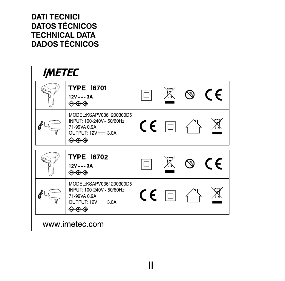 Imetec BELLISSIMA FLASH & GO PLUS User Manual | Page 3 / 63