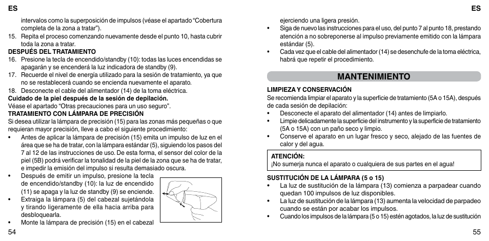 Mantenimiento | Imetec BELLISSIMA FLASH & GO PLUS User Manual | Page 31 / 63