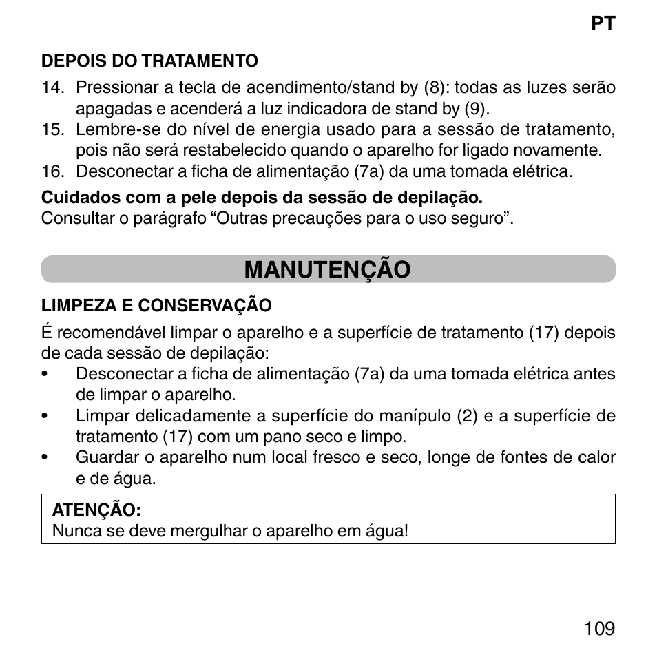 Manutenção | Imetec BELLISSIMA SENSEPIL LUX User Manual | Page 113 / 118