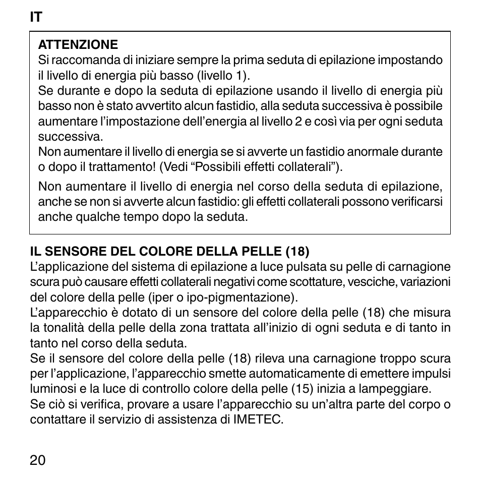 Imetec BELLISSIMA SENSEPIL LUX User Manual | Page 24 / 118