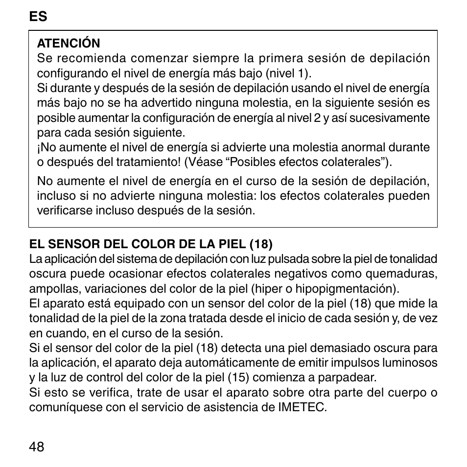 Imetec BELLISSIMA SENSEPIL LUX User Manual | Page 52 / 118