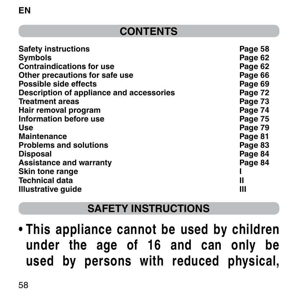 Imetec BELLISSIMA SENSEPIL LUX User Manual | Page 62 / 118