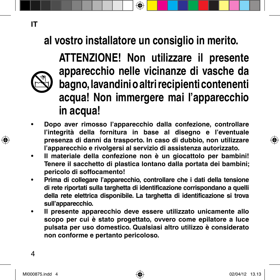 Imetec BELLISSIMA FLASH & GO DISPOSABLE LAMP User Manual | Page 10 / 146