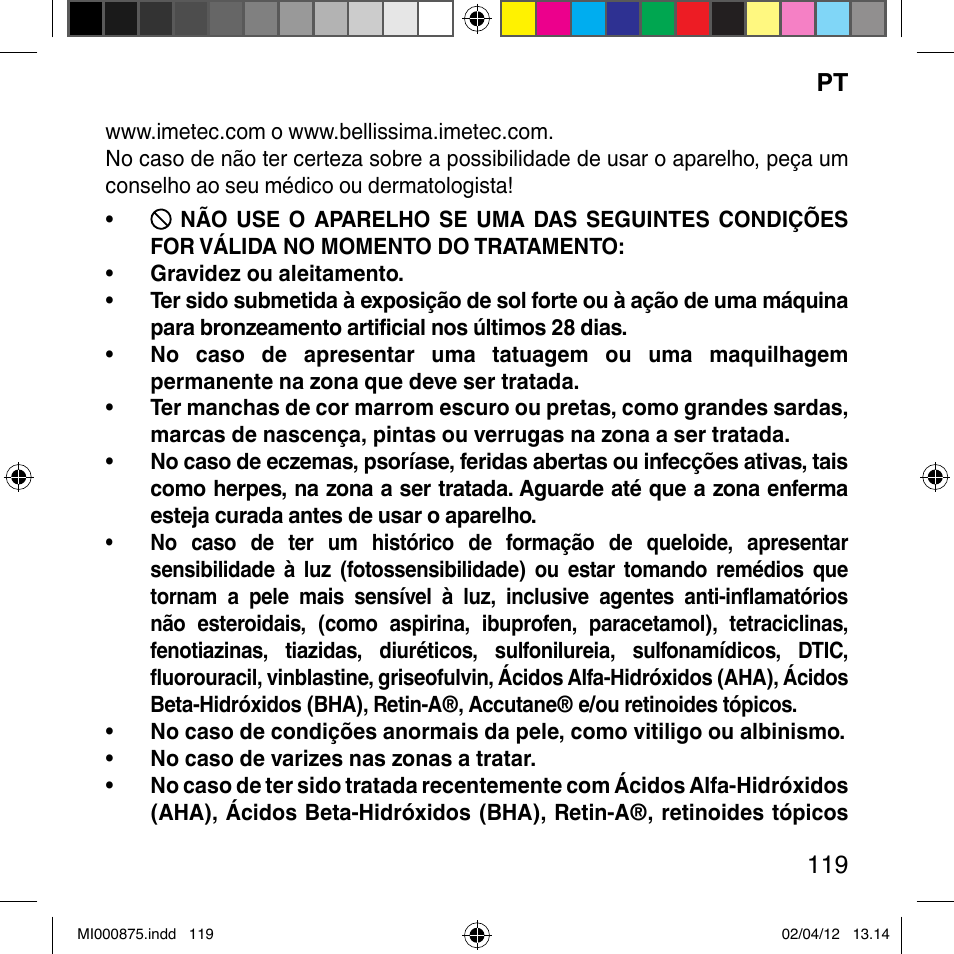 Imetec BELLISSIMA FLASH & GO DISPOSABLE LAMP User Manual | Page 125 / 146