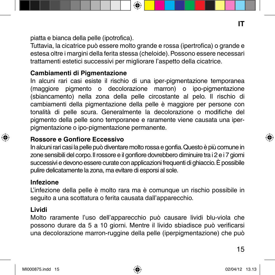 Imetec BELLISSIMA FLASH & GO DISPOSABLE LAMP User Manual | Page 21 / 146