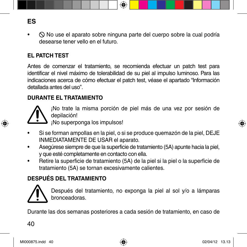 Imetec BELLISSIMA FLASH & GO DISPOSABLE LAMP User Manual | Page 46 / 146