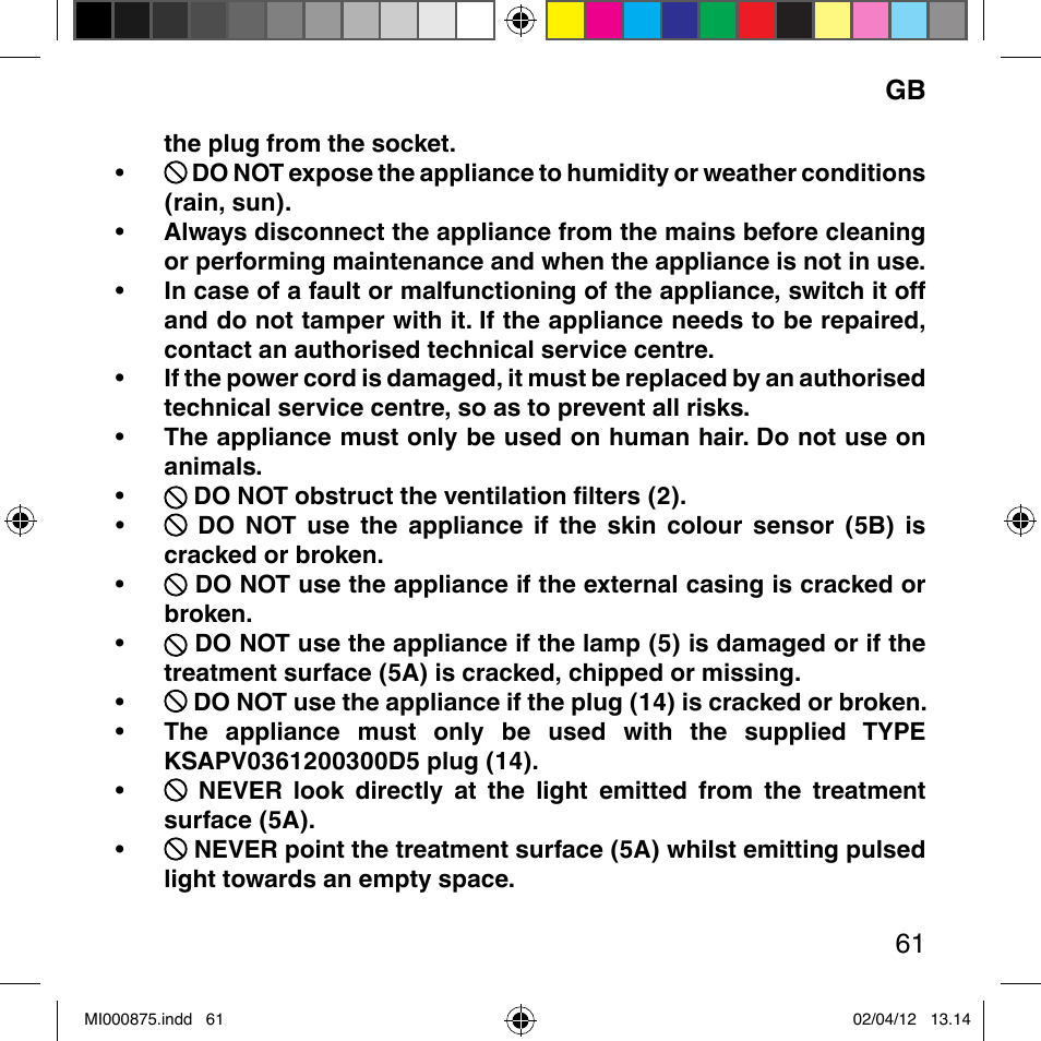 Imetec BELLISSIMA FLASH & GO DISPOSABLE LAMP User Manual | Page 67 / 146
