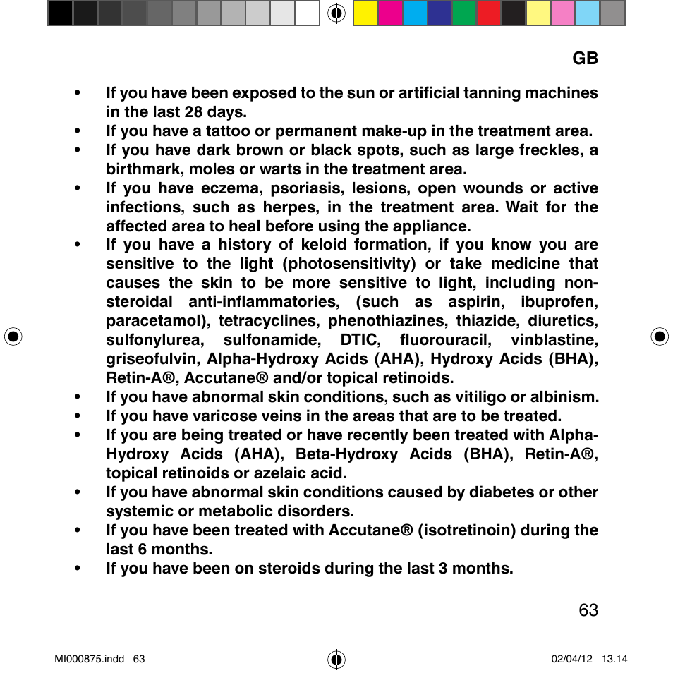 Imetec BELLISSIMA FLASH & GO DISPOSABLE LAMP User Manual | Page 69 / 146