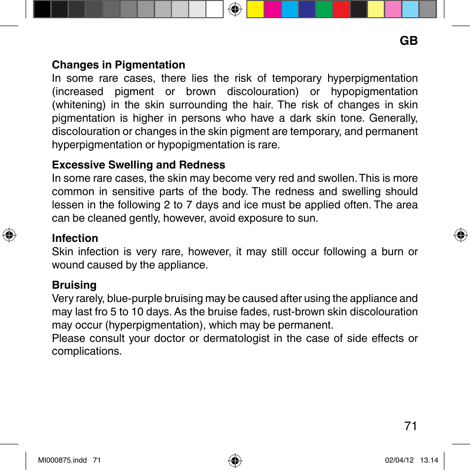 Imetec BELLISSIMA FLASH & GO DISPOSABLE LAMP User Manual | Page 77 / 146